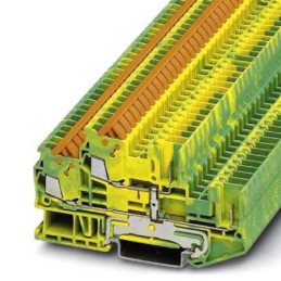 50 pcs - Phoenix Contact 5/ 2P, QTTCB 1 Series Green/Yellow Double Level Terminal Block, 0.25 - 1.5mm²