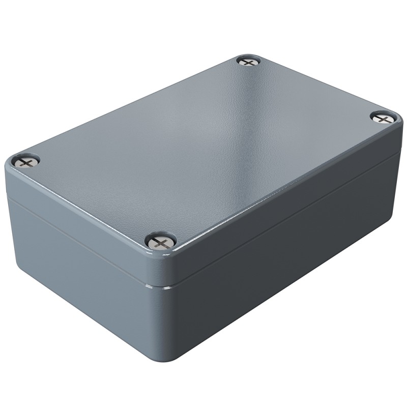 1 pcs - Rose Aluminium Standard Series Grey Die Cast Aluminium Enclosure, IP66, IK09, Grey Lid, 98 x 64 x 34mm