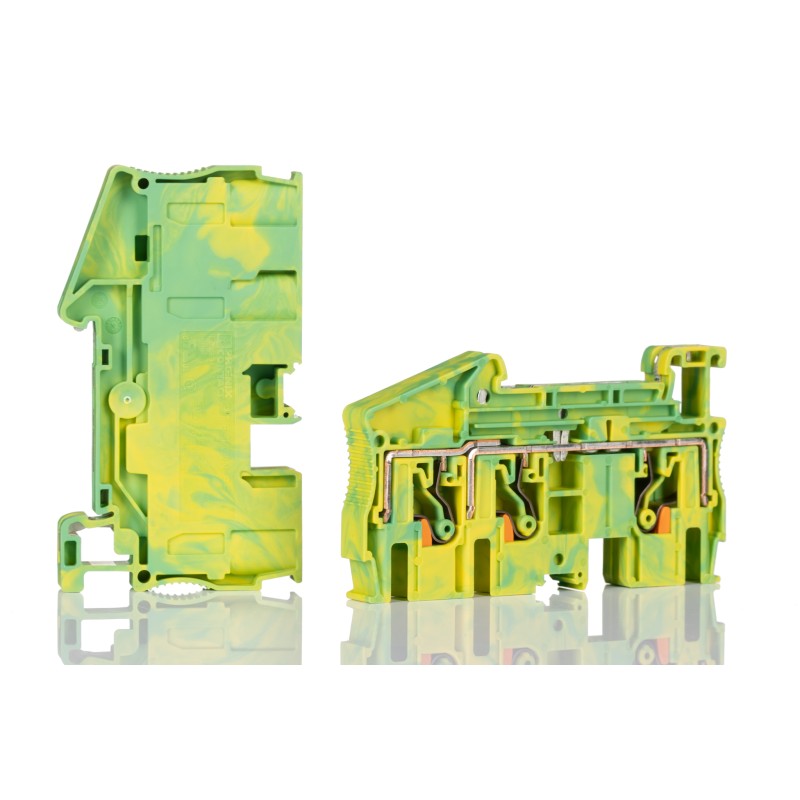 50 pcs - Phoenix Contact PT 6 Series Green, Yellow Component Terminal Block, 10mm², Push In Termination, ATEX, IECEx