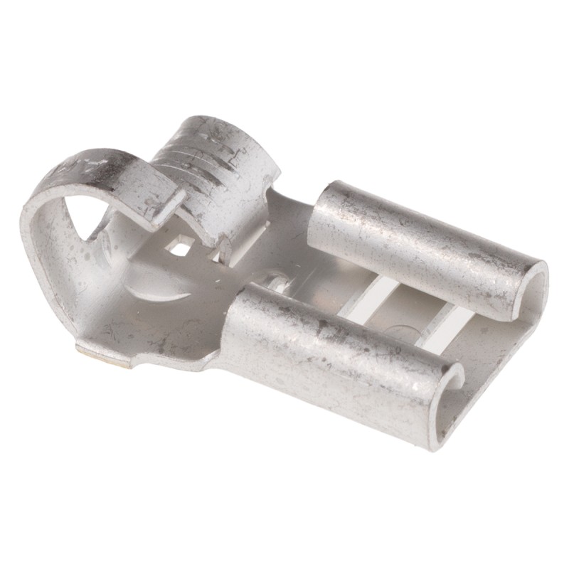 1 Bag of 1000 - TE Connectivity FASTON .250 Uninsulated Female Spade Connector, Flag Terminal, 6.35 x 0.81mm Tab Size, 0.8mm² to