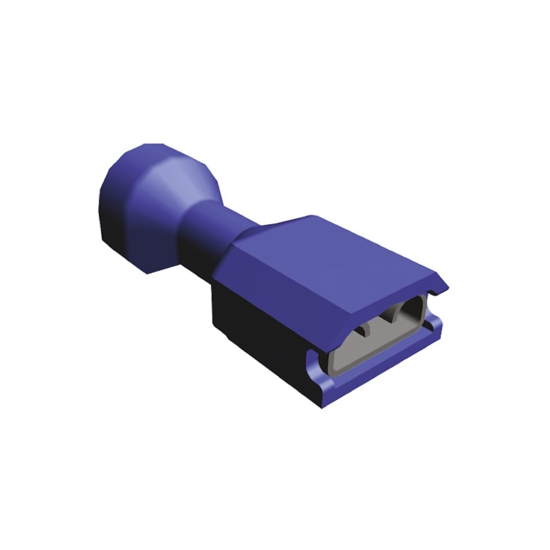 1 Bag of 1000 - TE Connectivity Ultra-Fast .250 Blue Insulated Female Spade Connector, Receptacle, 6.35 x 0.81mm Tab Size, 1.3mm