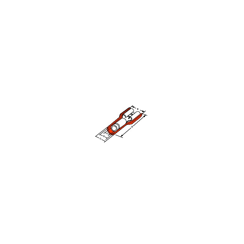 1 Bag of 1000 - Molex Red Insulated Female Spade Connector, Receptacle, 6.35 x 0.81mm Tab Size