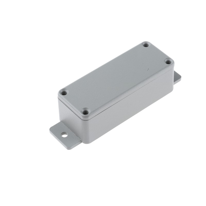 1 pcs - RS PRO Grey Die Cast Aluminium Enclosure, IP66, Flanged, Grey Lid, 113.9 x 35.1 x 30mm