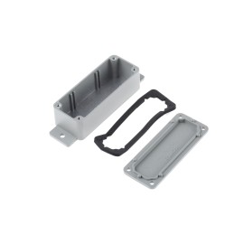 1 pcs - RS PRO Grey Die Cast Aluminium Enclosure, IP66, Flanged, Grey Lid, 113.9 x 35.1 x 30mm