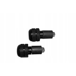 Black motorcycle handlebar ends