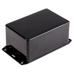 1 pcs - Hammond 1591 Series Black Flame Retardant ABS Enclosure, IP54, Flanged, Black Lid, 120 x 80 x 55mm
