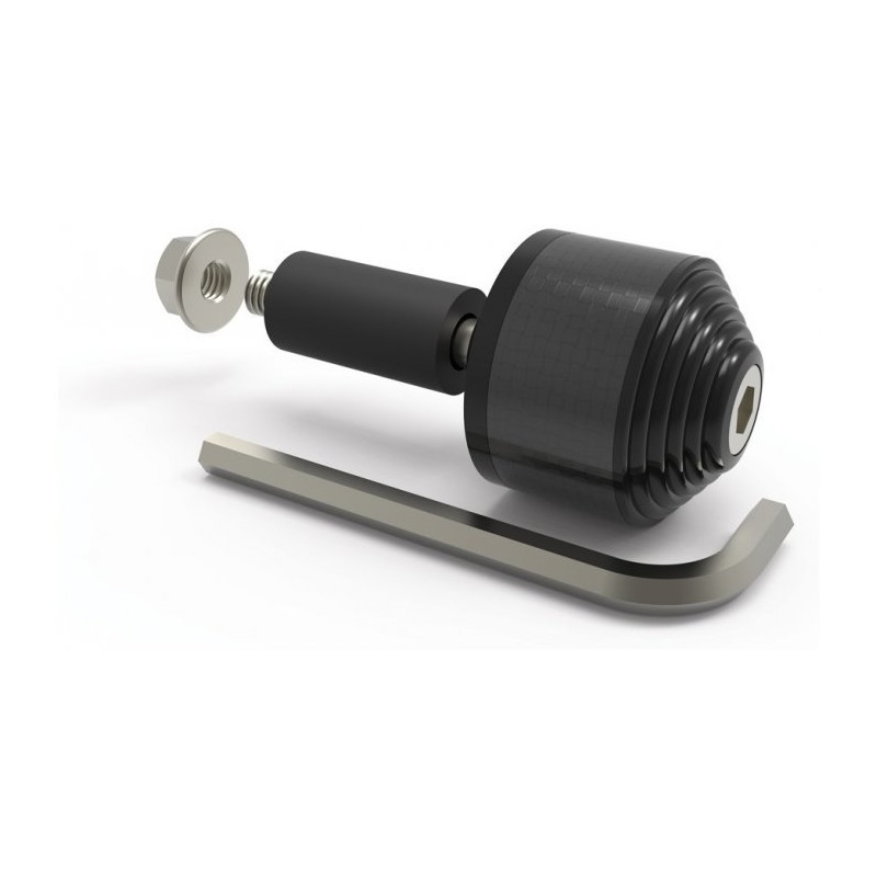 Carb end 2 handlebar weights, black carbon