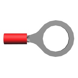 100 pcs - TE Connectivity, PIDG Insulated Ring Terminal, M12 (1/2) Stud Size, 0.26mm² to 1.65mm² Wire Size, Red