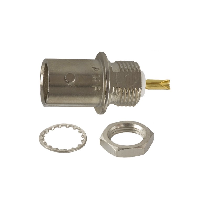 100 pcs - TE Connectivity, jack Panel Mount BNC Connector, 50Ω, Solder Termination, Straight Body