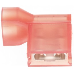 50 pcs - TE Connectivity Ultra-Fast .250 Red Insulated Female Spade Connector, Flag Terminal, 6.35 x 0.81mm Tab Size, 0.3mm² to