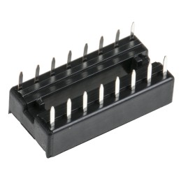 50 pcs - Winslow, W3100 2.54mm Pitch Vertical 16 Way, Through Hole Stamped Pin Open Frame IC Dip Socket, 10A