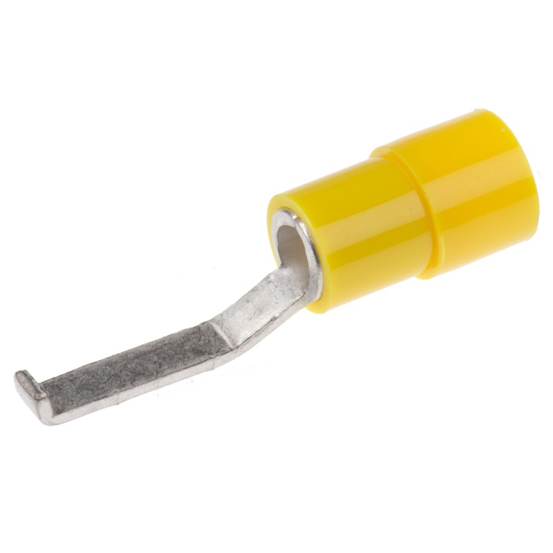 50 pcs - Phoenix Contact Hooked, C-BCI 6/2.8 Insulated Crimp Blade Terminal 18mm Blade Length, 4mm² to 6mm², Yellow