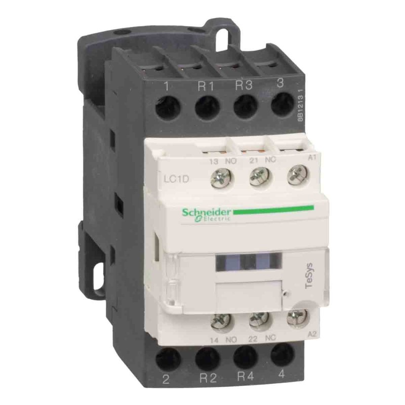 1 pcs - Schneider Electric Reversing Contactor, 110 V dc Coil, 4-Pole, 40 A, 2NO + 2NC