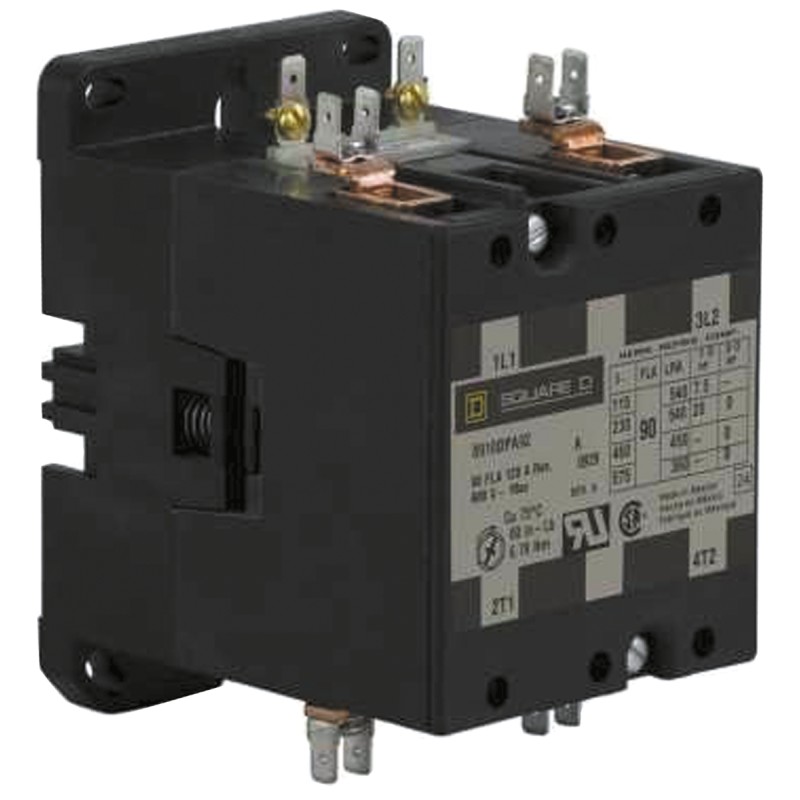 1 pcs - Schneider Electric DPA Series Contactor, 110 V ac Coil, 2-Pole, 90 A, 2NO, 600 V ac