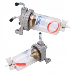 Fuel filter with water separator and settling tank