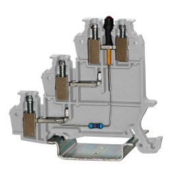 1 Bag of 25 - RS PRO Grey Feed Through Terminal Block, 3-Level, Cage Clamp Termination