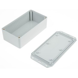 1 pcs - RS PRO Grey ABS Enclosure, IP65, Flanged, Grey Lid, 135.8 x 64.55 x 31.5mm