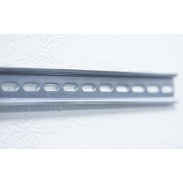 1 pcs - RS PRO Steel Perforated DIN Rail, Top Hat Compatible, 500mm x 35mm x 7.5mm