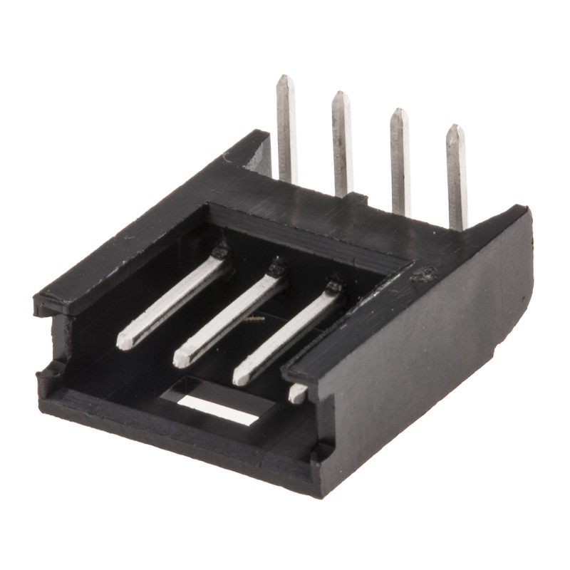 1000 pcs - TE Connectivity AMPMODU MOD II Series Right Angle Through Hole PCB Header, 4 Contact(s), 2.54mm Pitch, 1 Row(s),