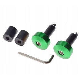Short green aluminum handlebar ends