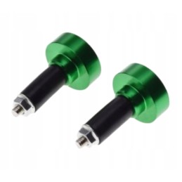 Short green aluminum handlebar ends