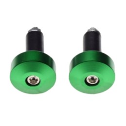 Short green aluminum handlebar ends