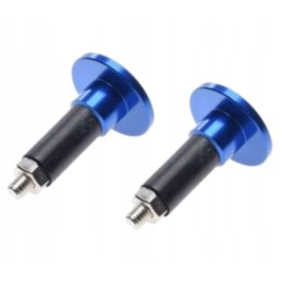 Blue flat aluminum handlebar ends