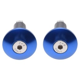 Blue flat aluminum handlebar ends