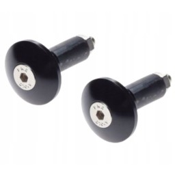 2x flat black aluminum handlebar ends