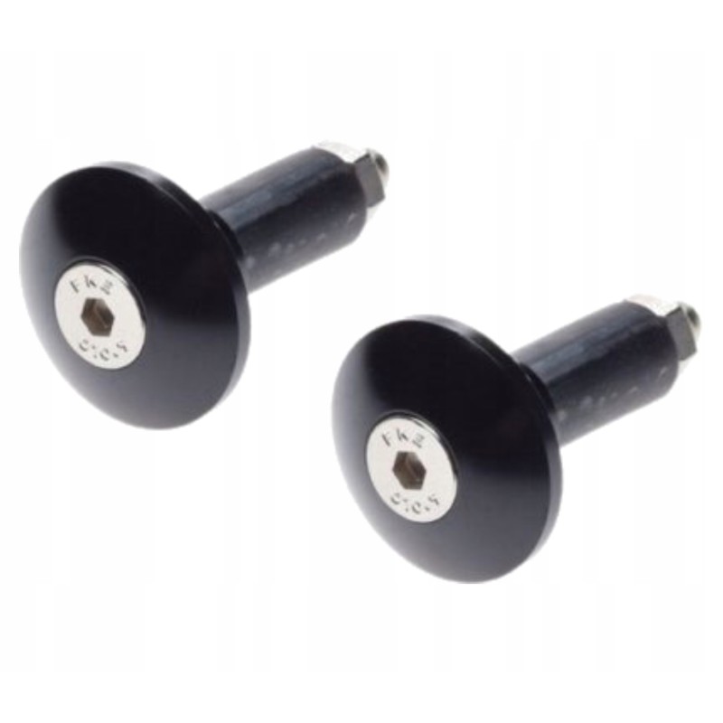 2x flat black aluminum handlebar ends