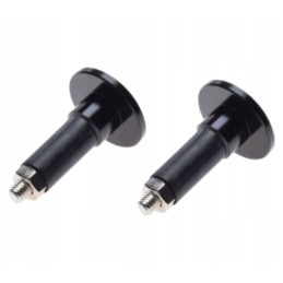 2x flat black aluminum handlebar ends