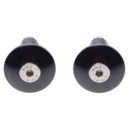 2x flat black aluminum handlebar ends