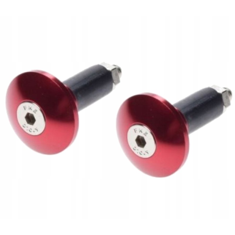 Flat red aluminum handlebar ends
