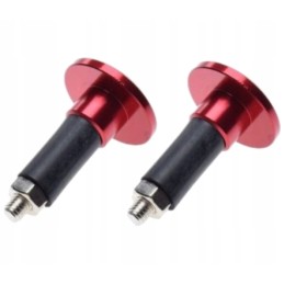 Flat red aluminum handlebar ends
