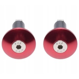 Flat red aluminum handlebar ends
