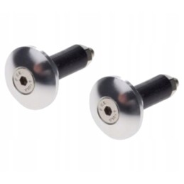 Flat silver aluminum handlebar ends