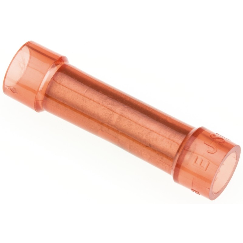 50 pcs - JST, C Butt Splice Connector, Red, Insulated 0.25 - 1.65, 22 - 16 AWG