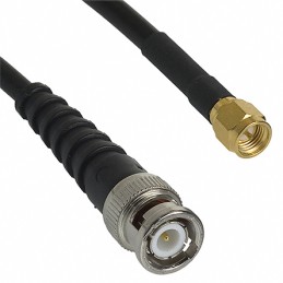 1 pcs - Cinch 415 Series Male SMA to Male BNC Coaxial Cable, 609.6mm, RG58 Coaxial, Terminated