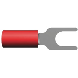 50 pcs - TE Connectivity, PLASTI-GRIP Insulated Crimp Spade Connector, 0.26mm² to 1mm², 22AWG to 16AWG, M4 Stud Size, Red