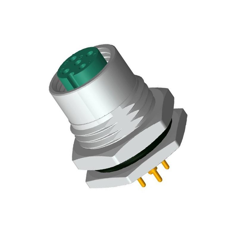 1 pcs - Amphenol Circular Connector, 4 Contacts, M12 Connector, Socket, M Series