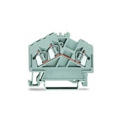 1 Bag of 5 - Wago 280 Series Grey Feed Through Terminal Block, 2.5mm², Single-Level, Cage Clamp Termination