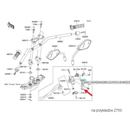 Handle mounting left lever Kawasaki er6n er6f z1000 z750 z800 zx10r zx6