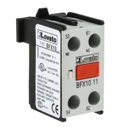 1 pcs - Lovato Auxiliary Contact Block, 2 Contact, 1NC + 1NO, Snap-On