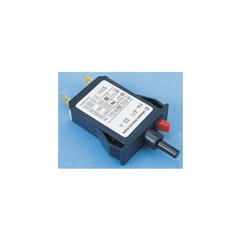 1 pcs - Schurter Thermal Circuit Breaker - T13 Single Pole 240V ac Voltage Rating, 1A Current Rating