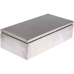 1 pcs - RS PRO Unpainted Stainless Steel Terminal Box, IP66, 300 x 80 x 150mm