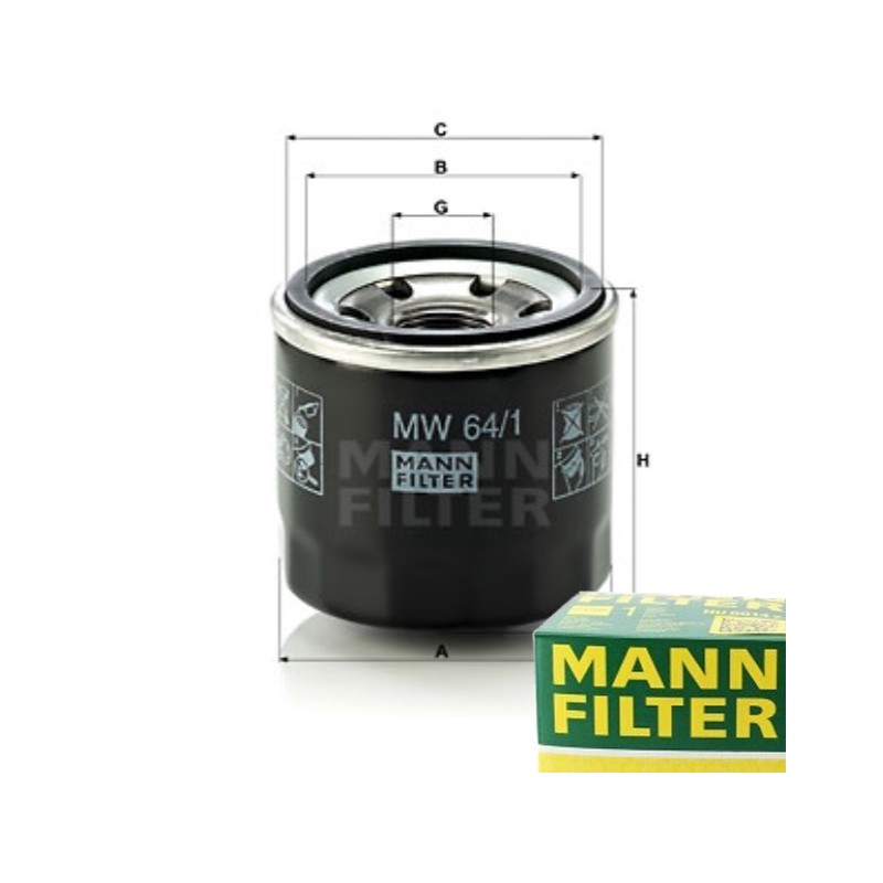 Mann filter oil filter for honda ctx 700
