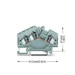 1 Bag of 5 - Wago 281 Series Grey Feed Through Terminal Block, 4mm², Single-Level, Cage Clamp Termination