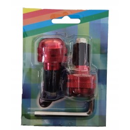 Red weights for the handlebar ends, great quality