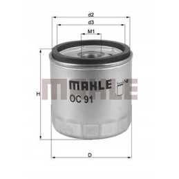 Oil filter mahle oc91d1 bmw k75 2 k1200 rs