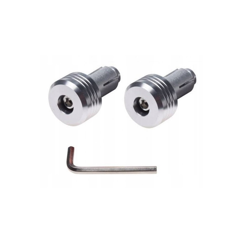 Silver motorcycle handlebar ends